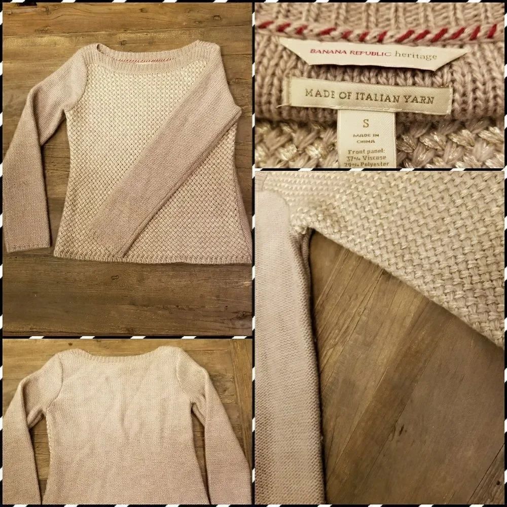 Banana Republic Heritage collection cream with metalic thread